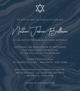 Navy Marble Bar Mitzvah Invitation